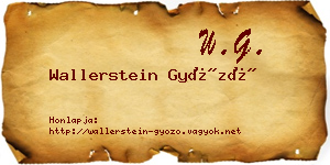 Wallerstein Győző névjegykártya